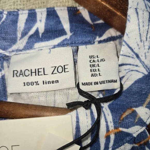 Rachel Zoe Blue and White Linen Top - Picture 6 of 6